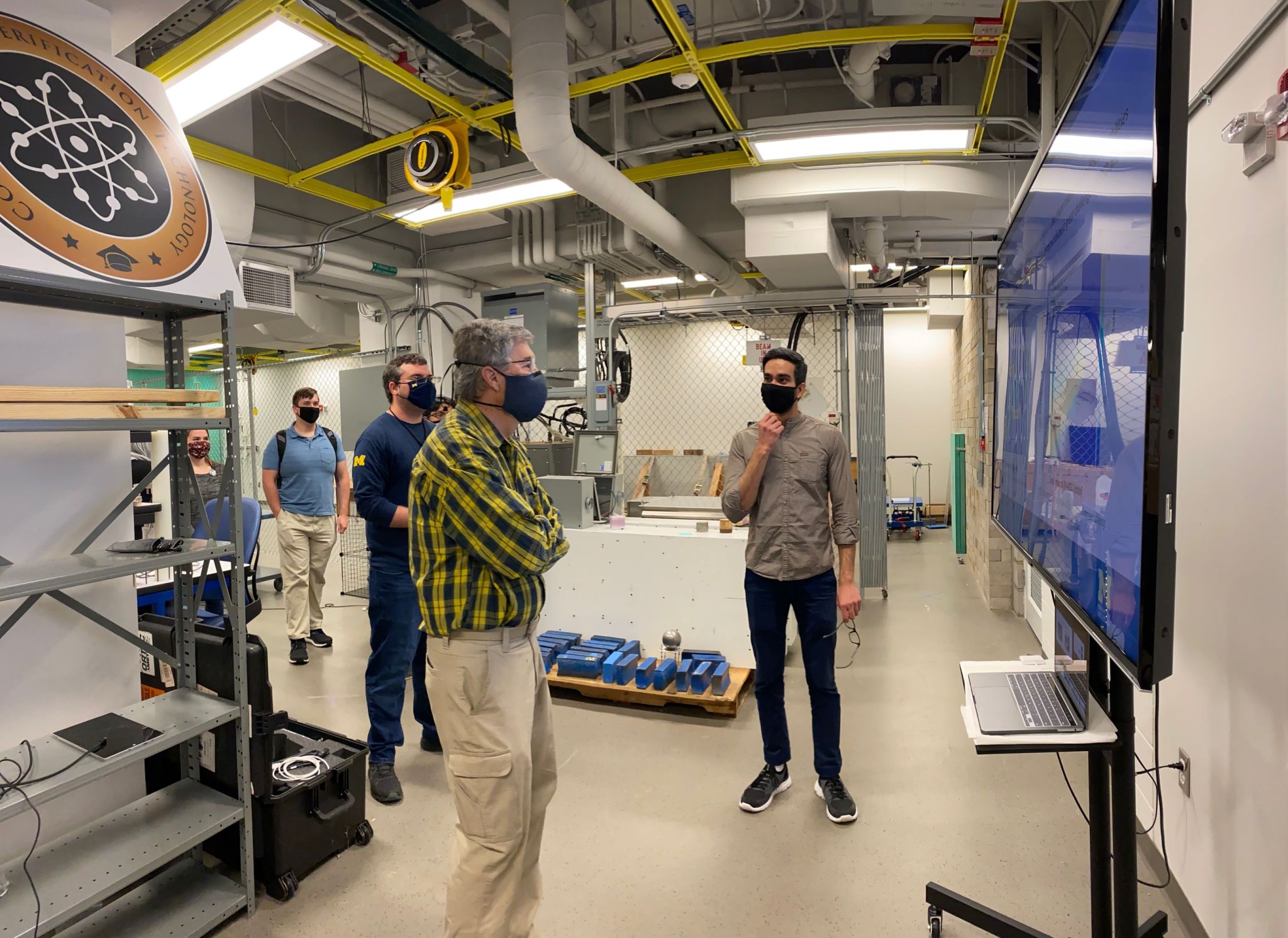 The lab's first in-person lab tour with Professor Emeritus Fred Becchetti of UM Physics